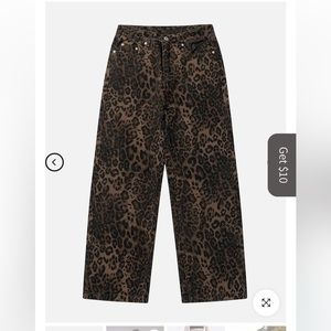 Aelfric Eden Wide Leg Leopard Jeans